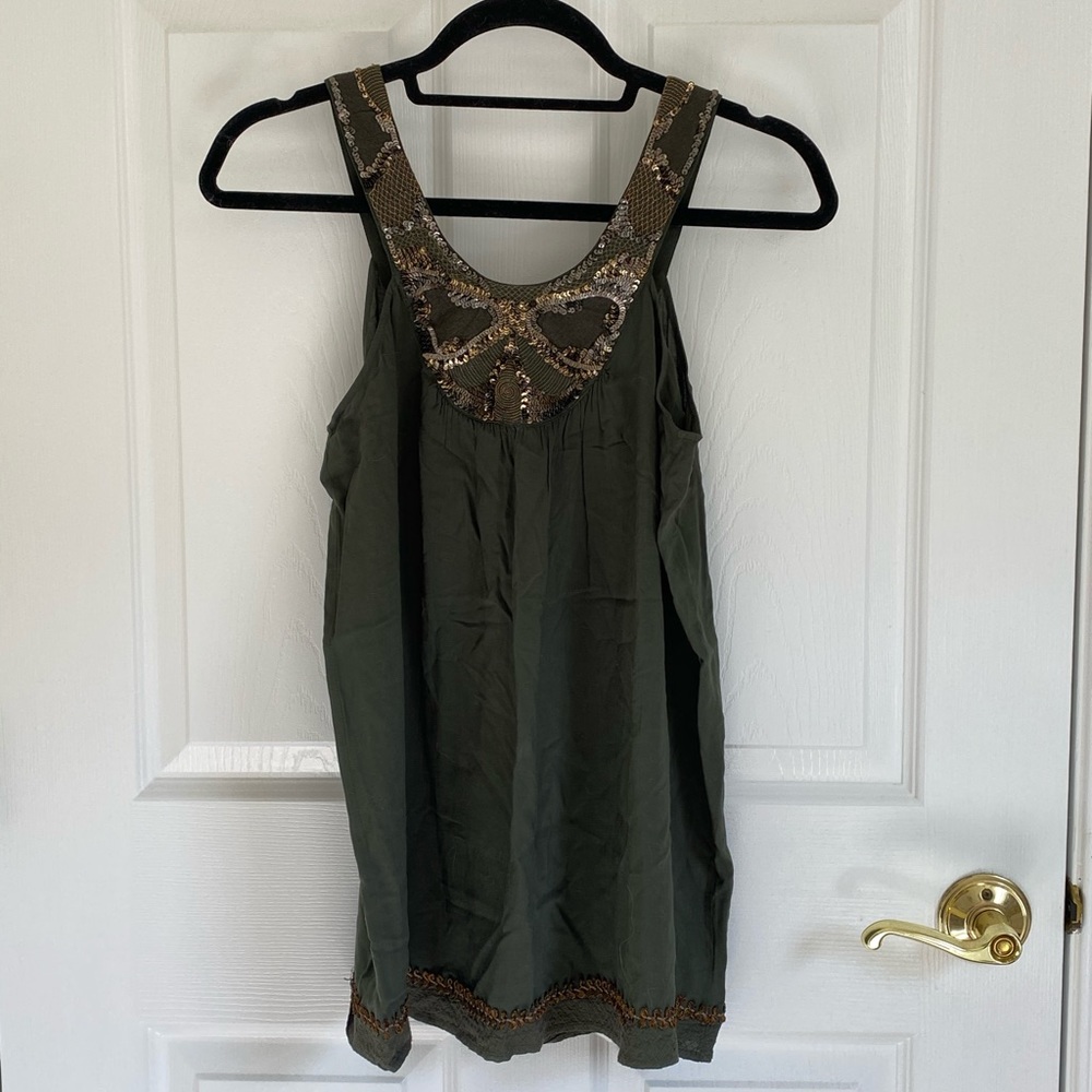 Olive Green Sleeveless Blouse